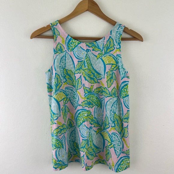 Lilly Pulitzer Kristin Vitamin Sea Pima Cotton Modal Blend Cross-back Tank Top - Picture 2 of 10